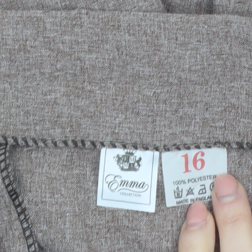Emma Collection Womens Brown Size 16 Straight Trousers