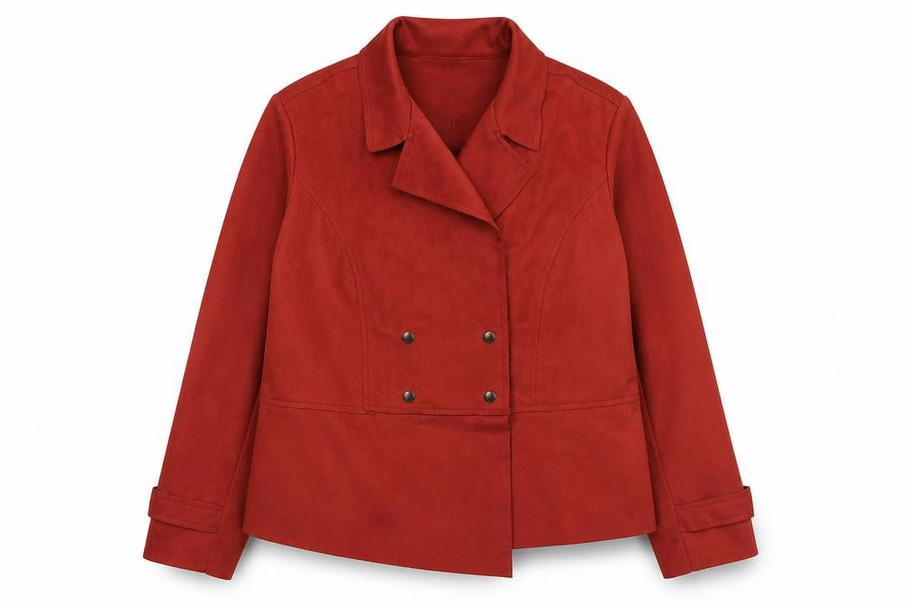 Front view of Latin Quarters Women's Red XL Biker Softshell Jacket