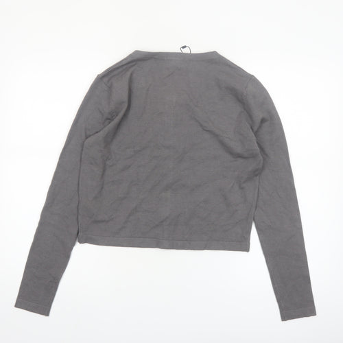PrettyLittleThing Women's Grey Knit Button Cardigan M