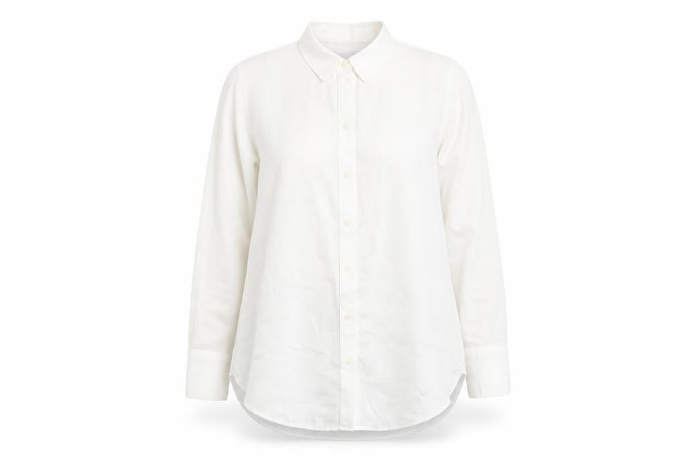 Marks and Spencer Women White Button-Up Shirt UK 16 Classic Long Sleeve