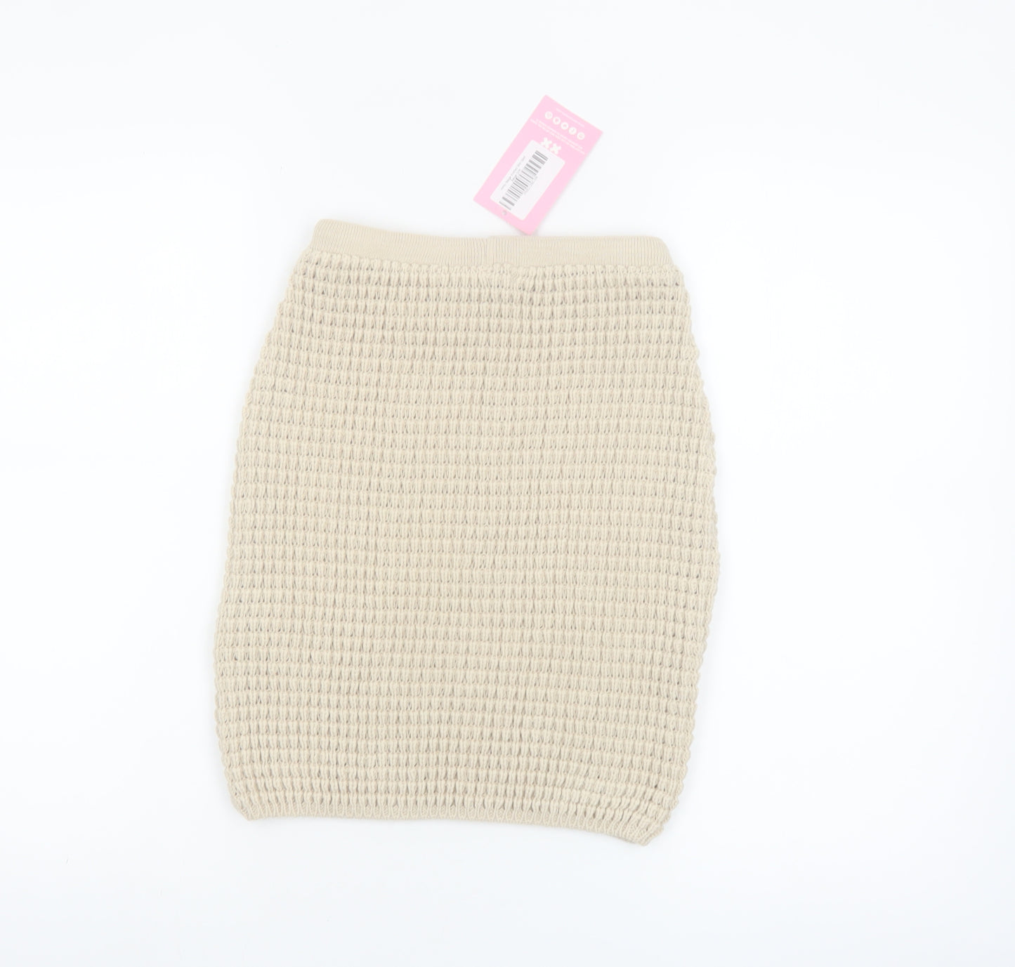 MissyEmpire Women Beige Knit Short Pencil Skirt Size S