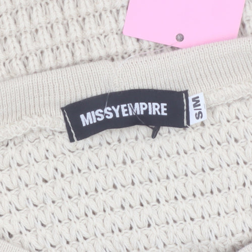 MissyEmpire Women Beige Knit Short Pencil Skirt Size S