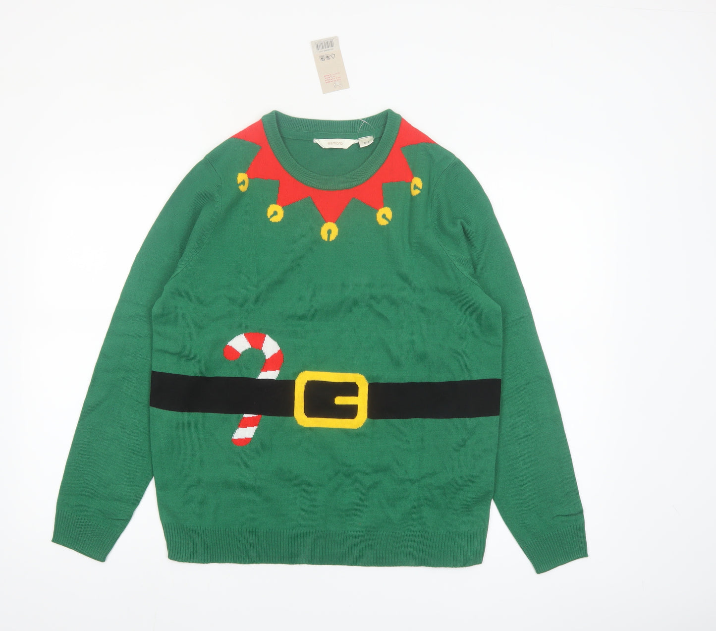 Esmara Womens Green Christmas Elf Pullover Jumper Size 12