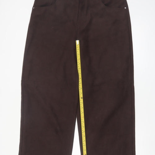 Marks and Spencer Women's Brown Regular Fit Straight Leg Trousers Size 16
