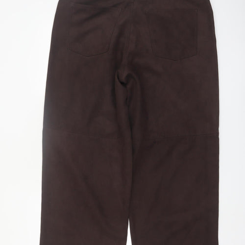 Marks and Spencer Women's Brown Regular Fit Straight Leg Trousers Size 16