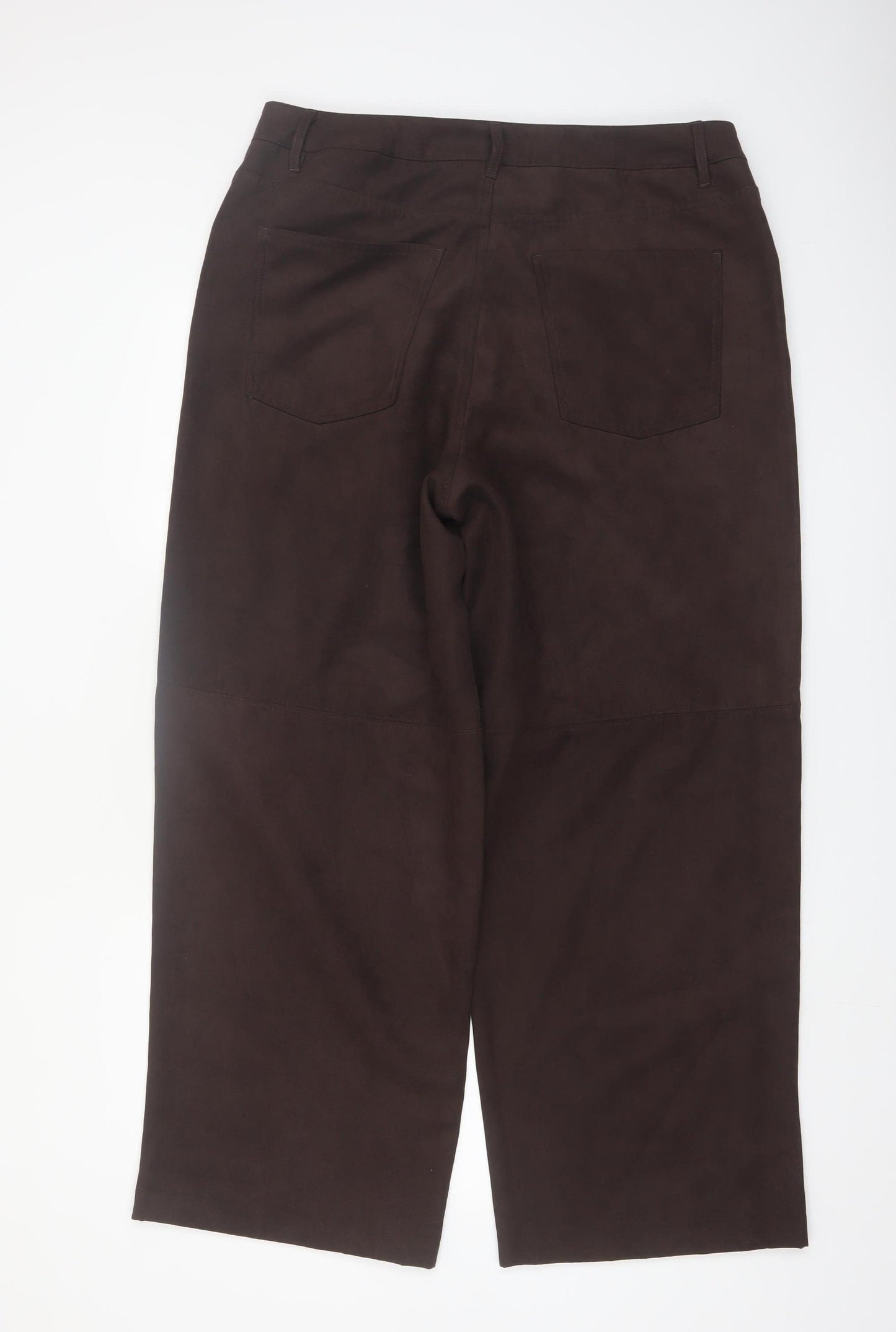Marks and Spencer Women's Brown Regular Fit Straight Leg Trousers Size 16