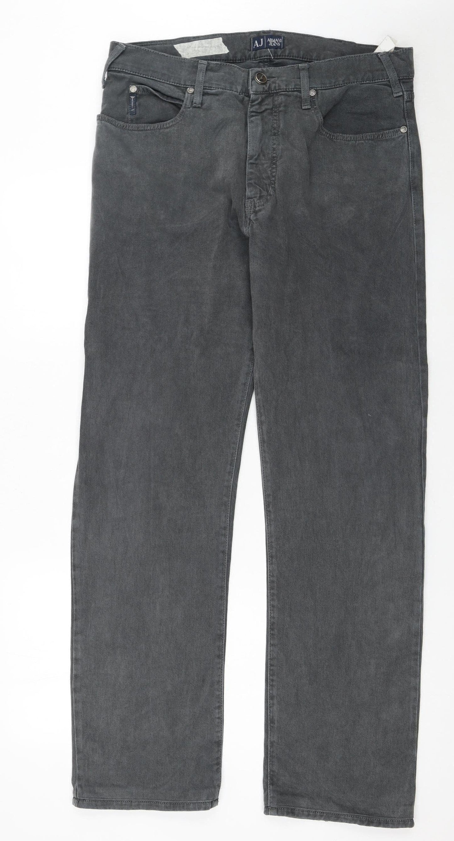 Armani Jeans Men's Grey Straight Leg Denim Jeans 34W 33L
