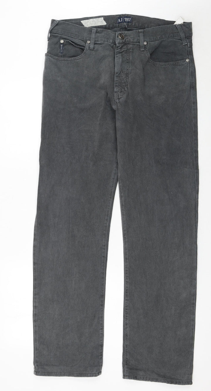 Armani Jeans Men's Grey Straight Leg Denim Jeans 34W 33L