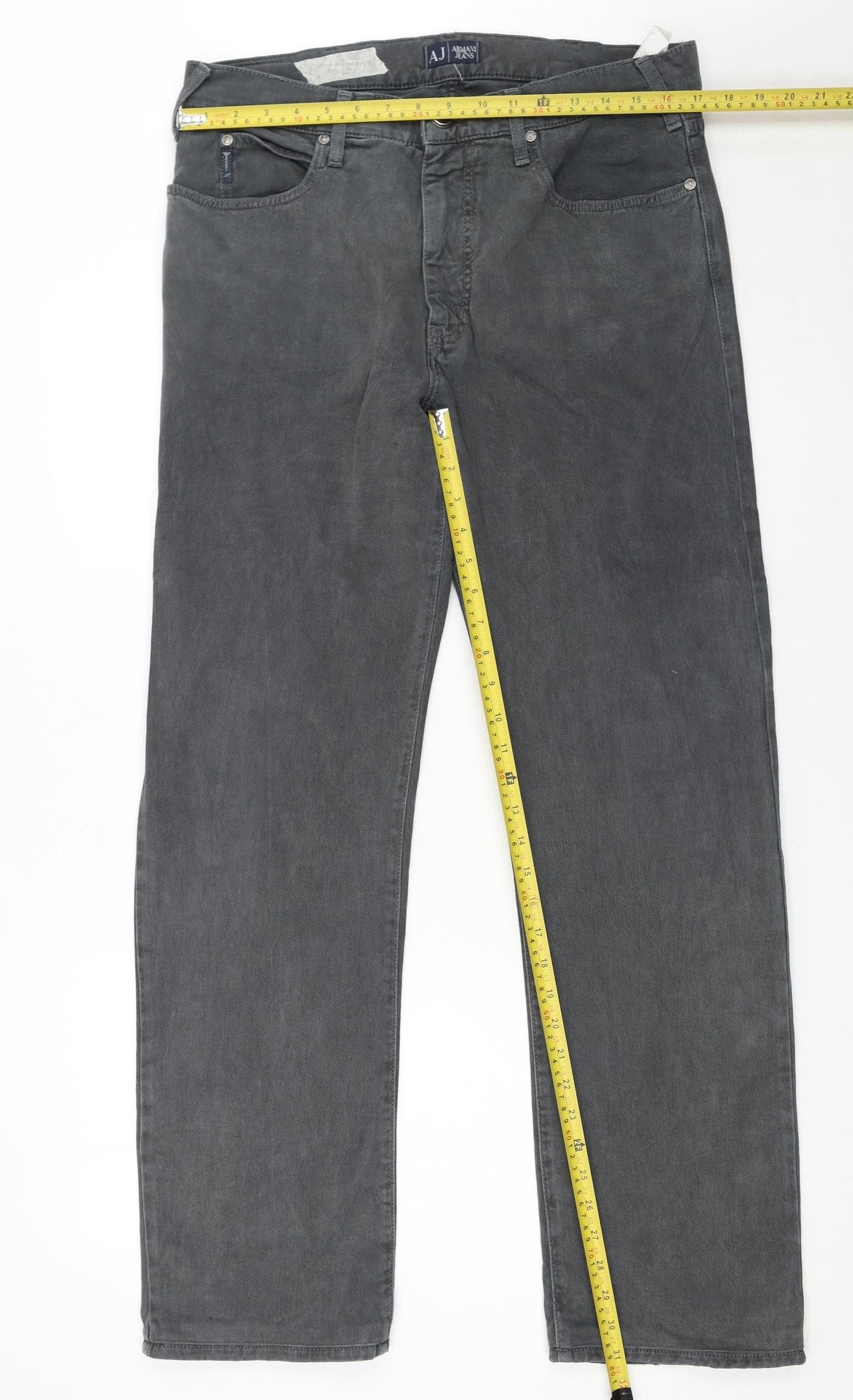 Armani Jeans Men's Grey Straight Leg Denim Jeans 34W 33L