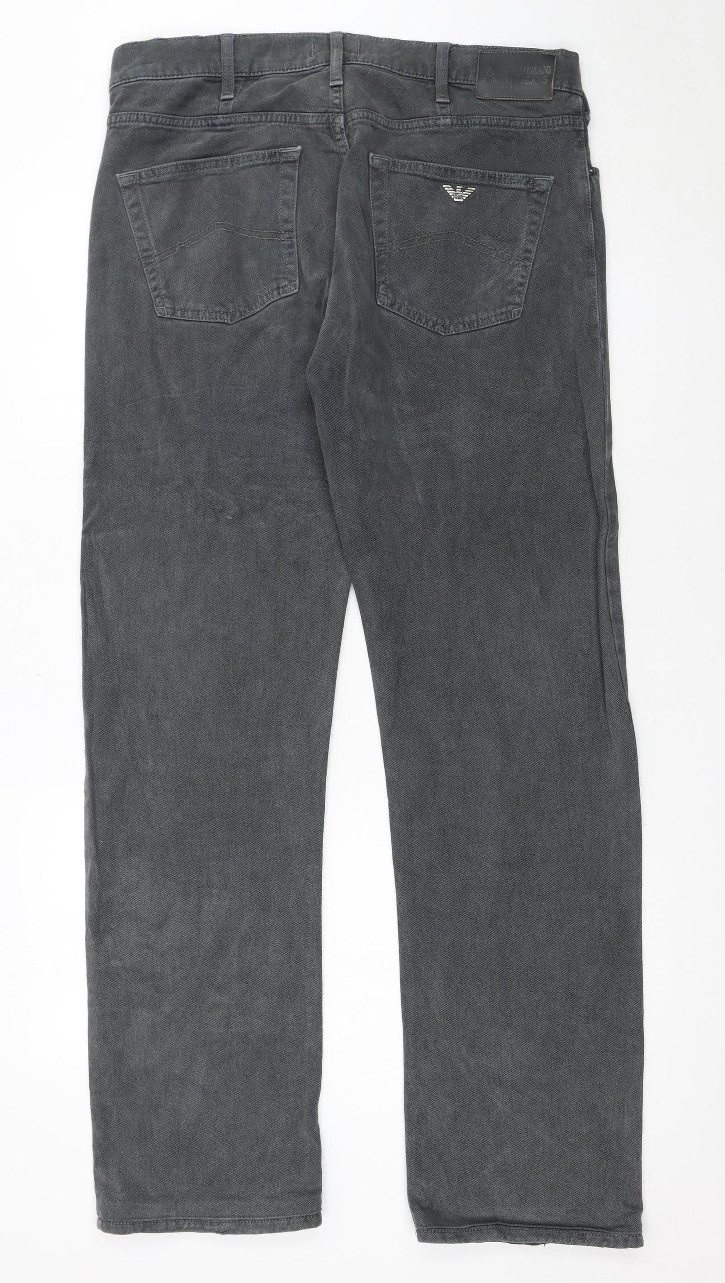 Armani Jeans Men's Grey Straight Leg Denim Jeans 34W 33L