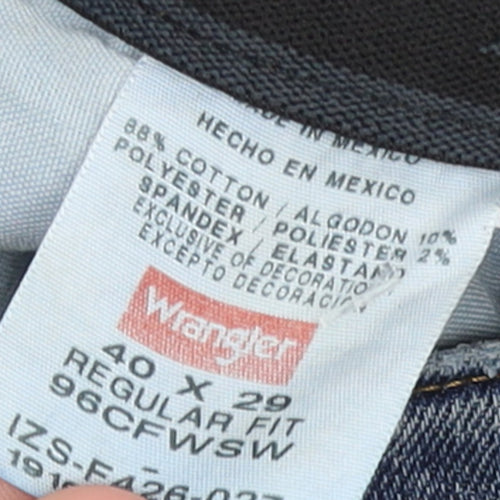 Wrangler Men Blue Regular Straight Fit Denim Jeans 40x29