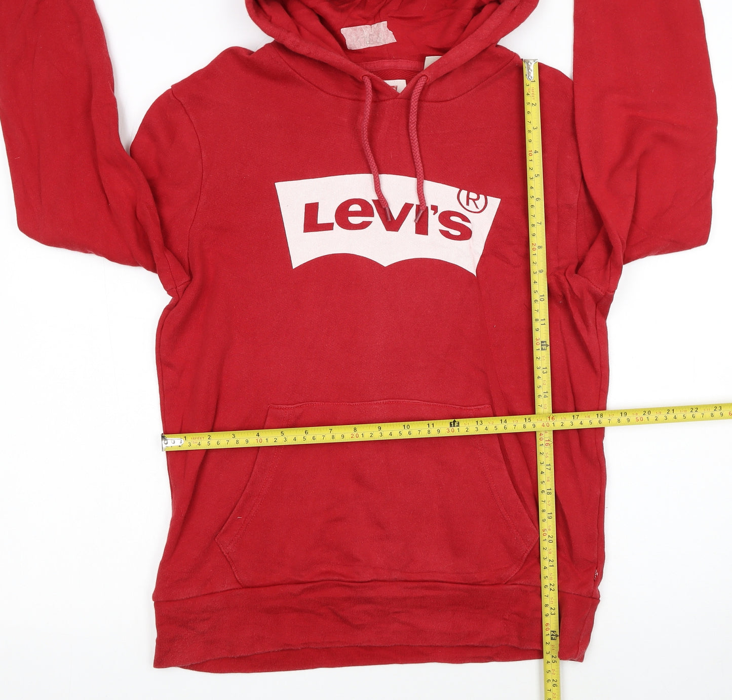 Levi's Women's Red Pullover Hoodie Medium Classic Logo Sweatshirt