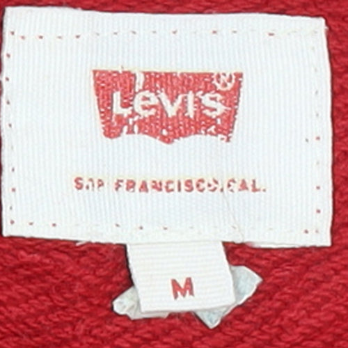 Levi's Women's Red Pullover Hoodie Medium Classic Logo Sweatshirt