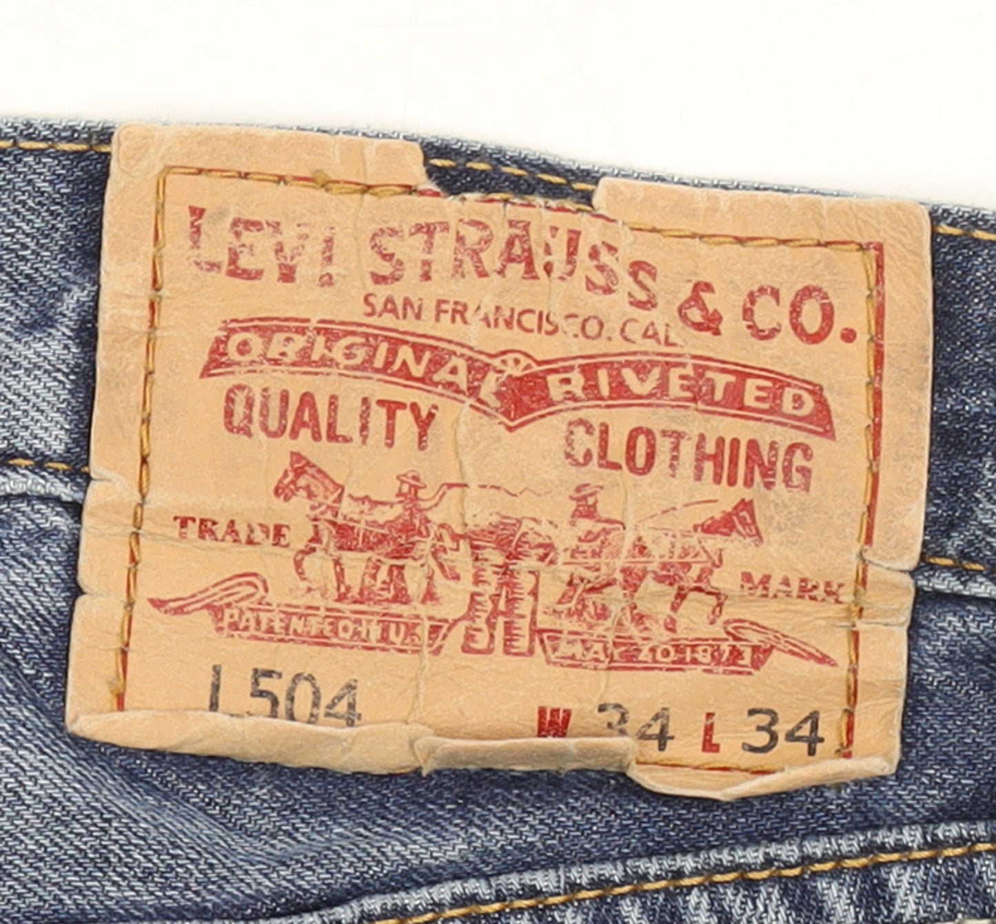 Levi Strauss & Co Men's Blue 34x34 Regular Fit Straight Denim Jeans