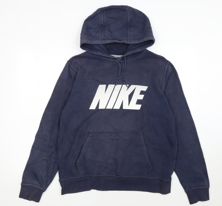 Nike Women's Navy Pullover Hoodie Medium Cotton Blend