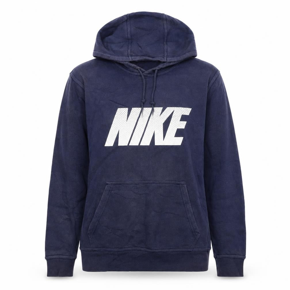 Front view of Nike Women's Navy Pullover Hoodie Medium Cotton Blend