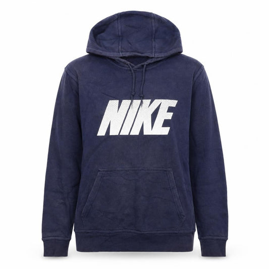 Front view of Nike Women's Navy Pullover Hoodie Medium Cotton Blend