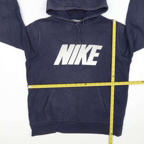 Nike Women's Navy Pullover Hoodie Medium Cotton Blend