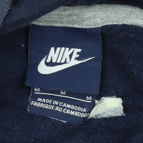 Nike Women's Navy Pullover Hoodie Medium Cotton Blend