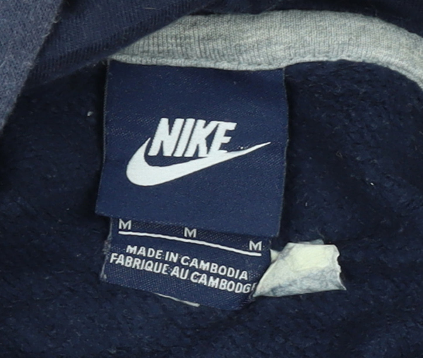 Nike Women's Navy Pullover Hoodie Medium Cotton Blend