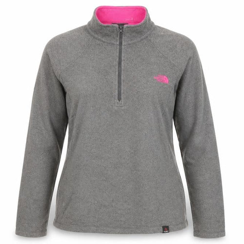 The North Face Women Grey Half Zip Fleece Sweatshirt Size M