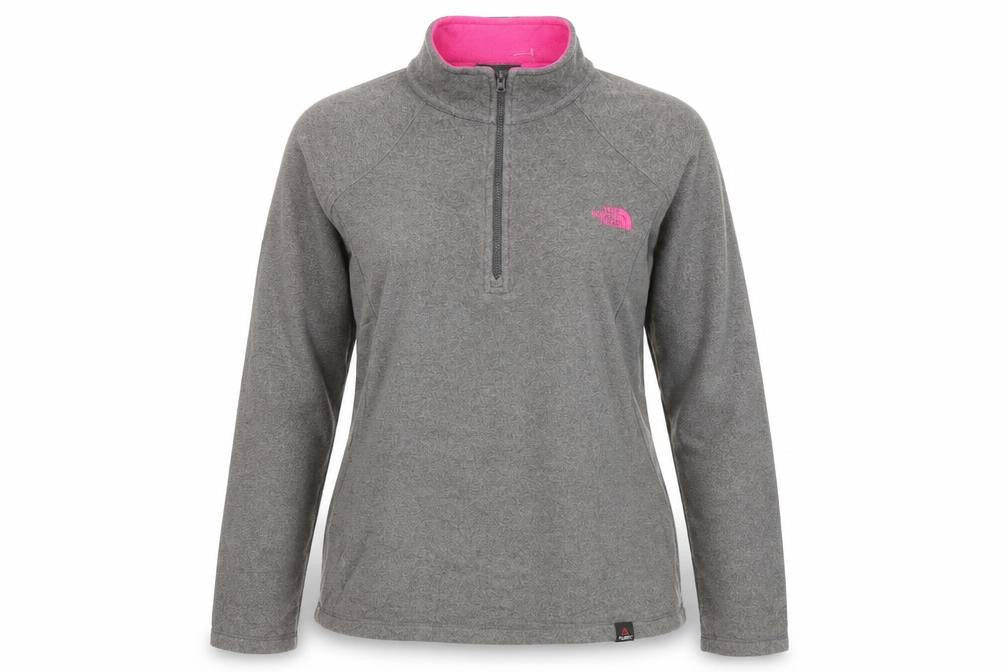 The North Face Women Grey Half Zip Fleece Sweatshirt Size M