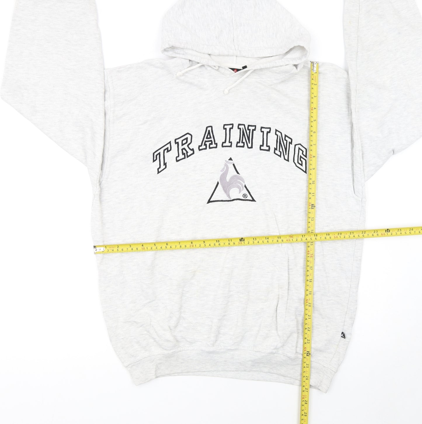 Le Coq Sportif Mens Grey Hoodie Medium Pullover Training Style