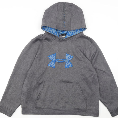 Under Armour Boys Grey Pullover Hoodie YXL Loose Fit Performance Fleece