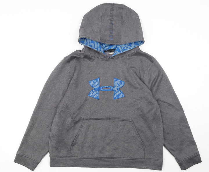 Under Armour Boys Grey Pullover Hoodie YXL Loose Fit Performance Fleece