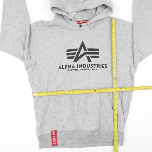 Alpha Industries Men's Grey Pullover Hoodie Small Regular Fit