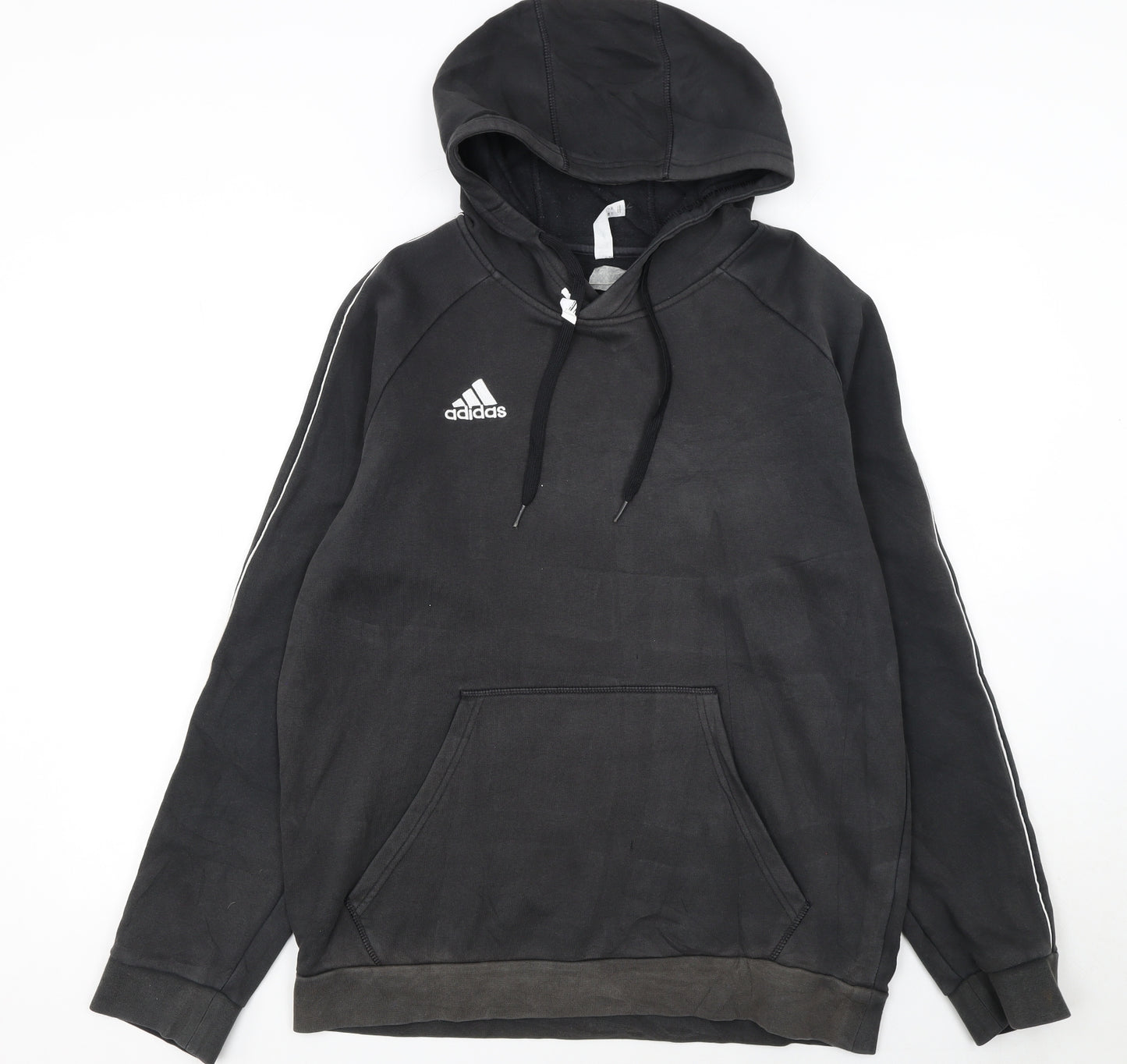 Adidas Men’s Black Pullover Hoodie L Fleece Logo Sportswear