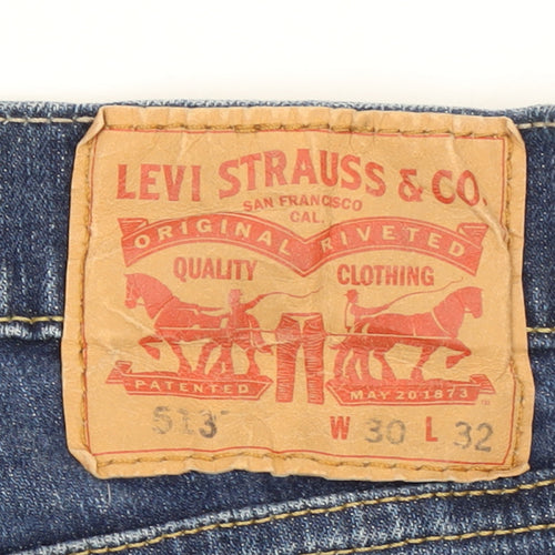 Levi’s Men Blue 513 Regular Straight Denim Jeans W30 L32