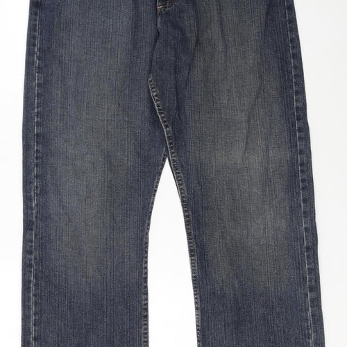 Wrangler Men's Blue Relaxed Straight Denim Jeans 34x30