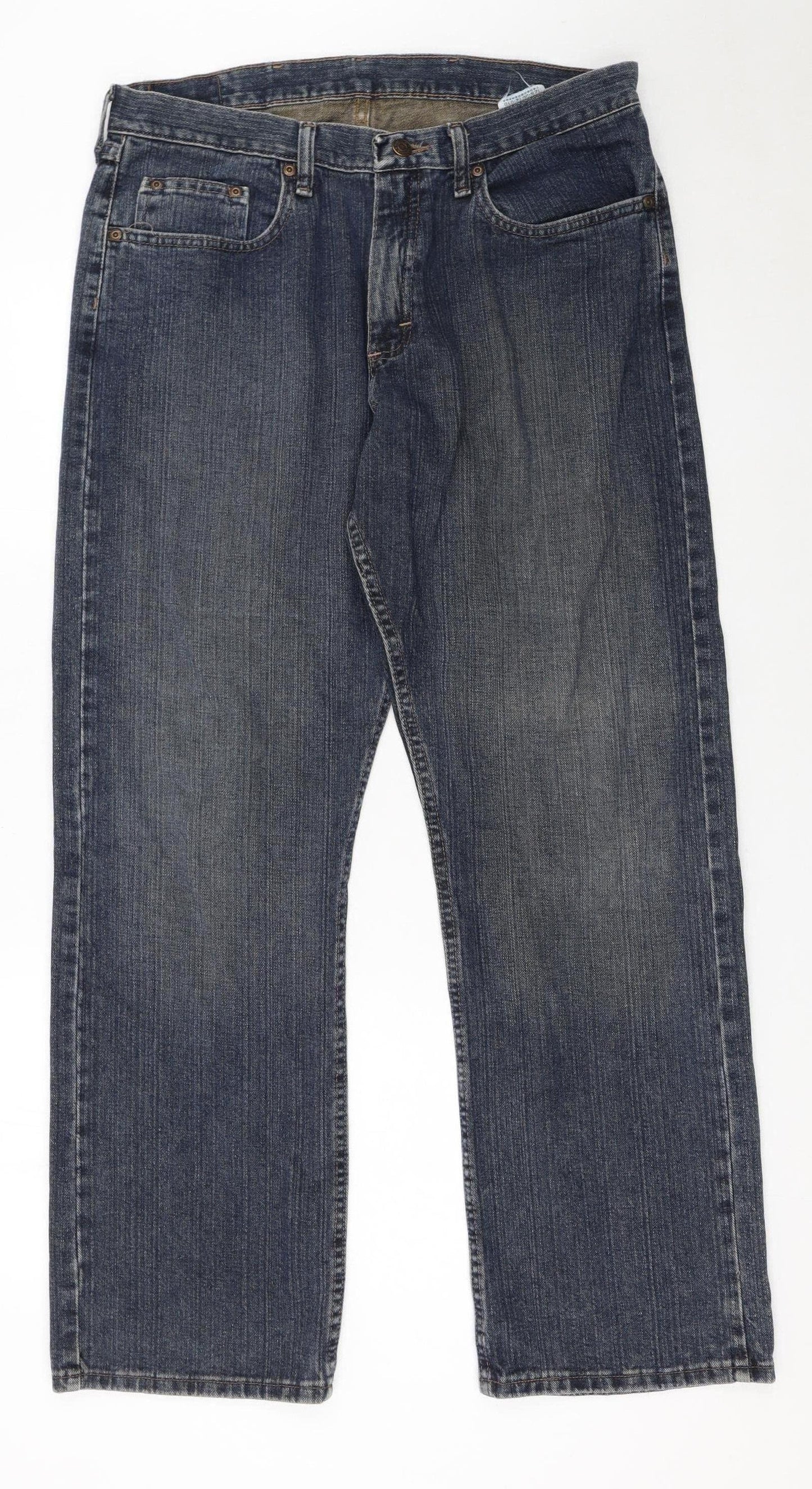Wrangler Men's Blue Relaxed Straight Denim Jeans 34x30