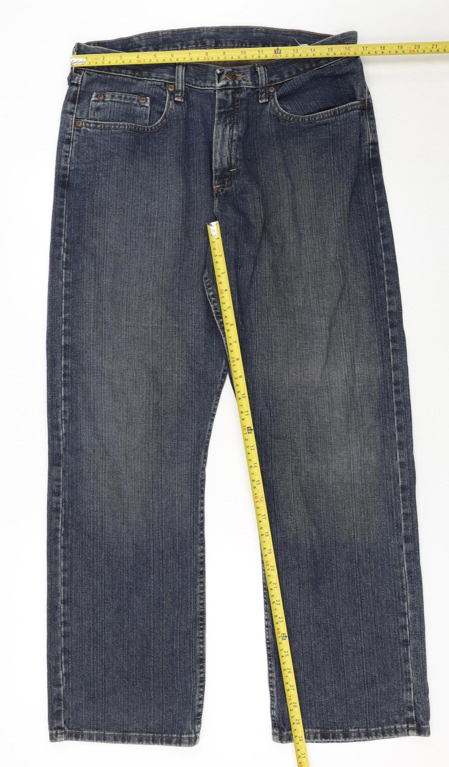 Wrangler Men's Blue Relaxed Straight Denim Jeans 34x30