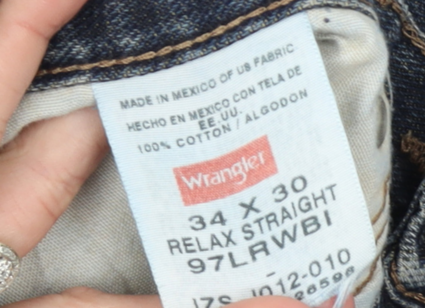 Wrangler Men's Blue Relaxed Straight Denim Jeans 34x30