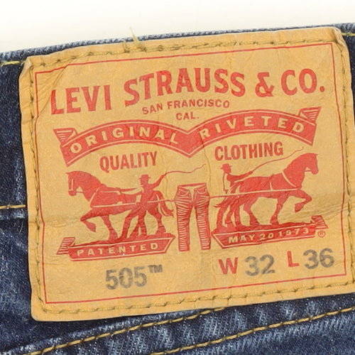 Levi’s 505 Men’s Blue Straight Jeans W32 L36 Mid Rise Denim