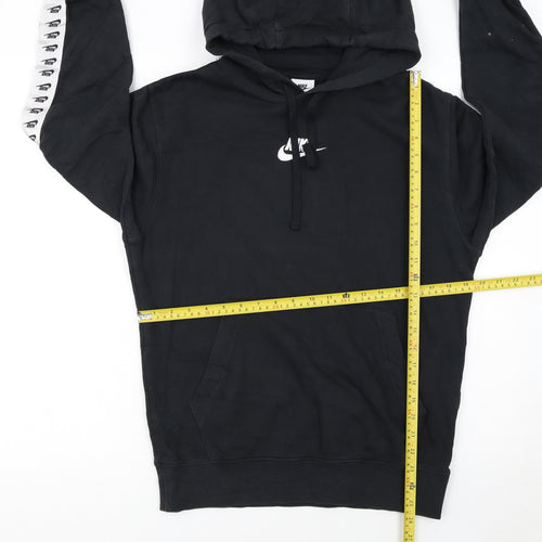Nike Womens Black Small Pullover Hoodie With Logo Trim