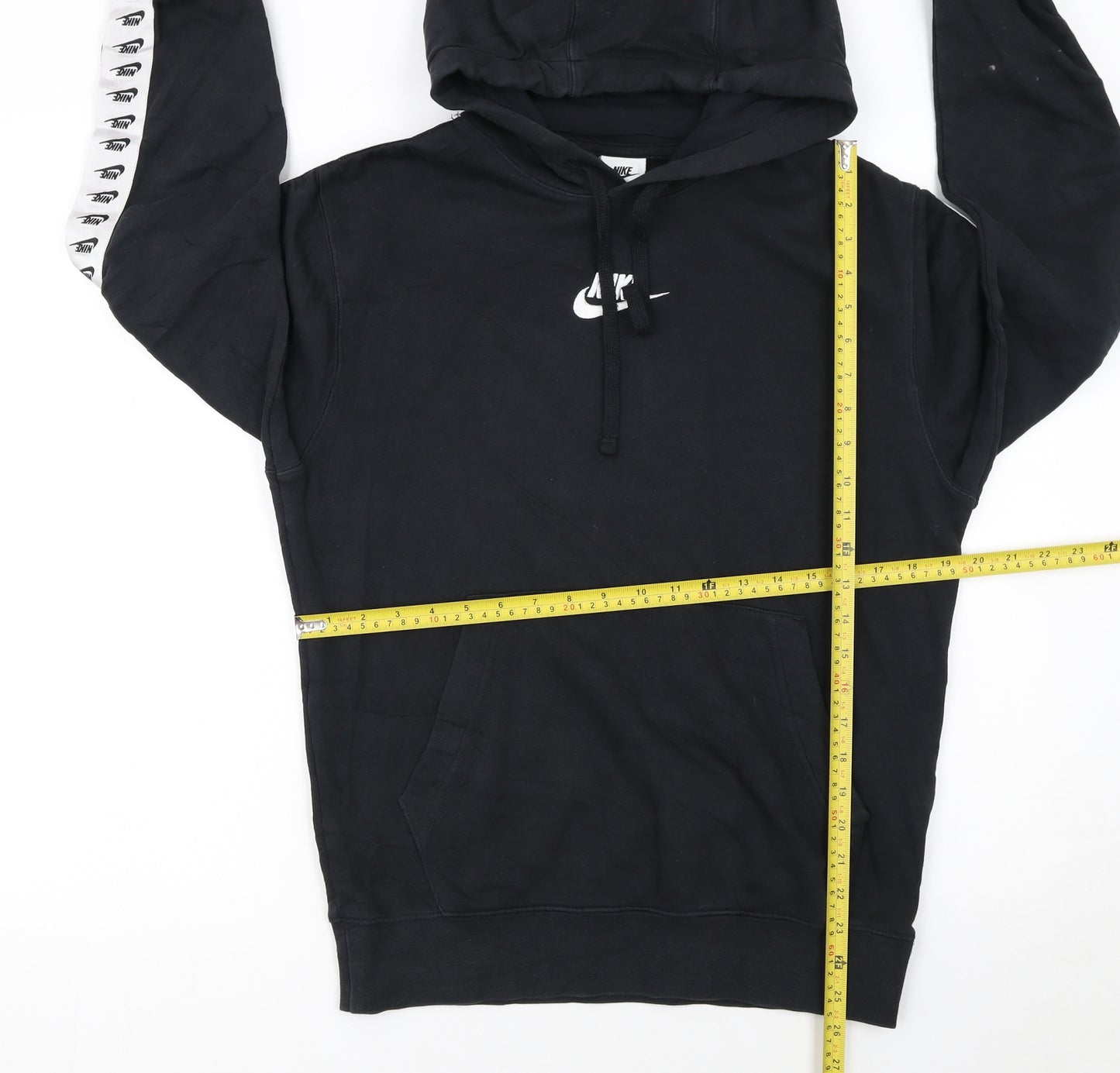 Nike Womens Black Small Pullover Hoodie With Logo Trim