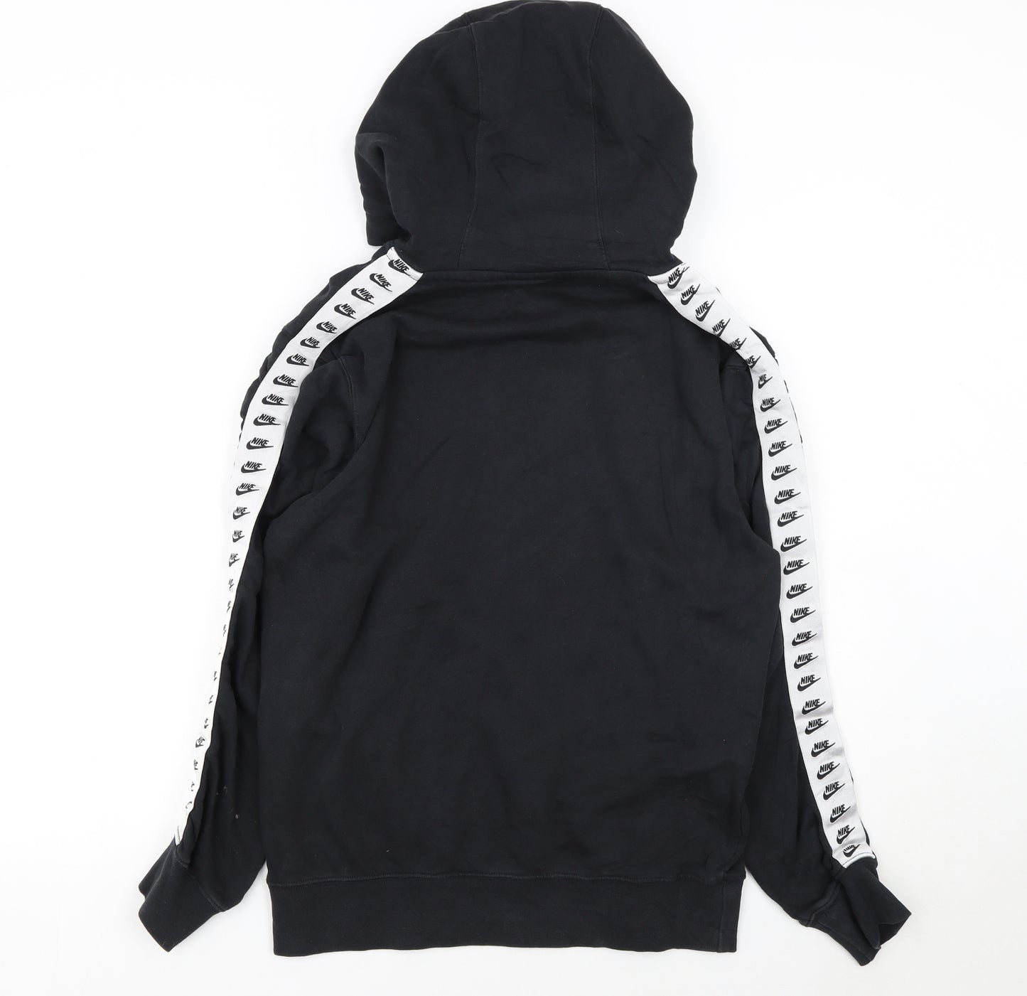Nike Womens Black Small Pullover Hoodie With Logo Trim