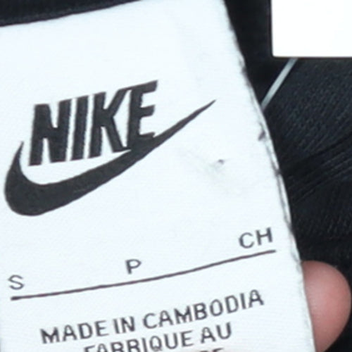 Nike Womens Black Small Pullover Hoodie With Logo Trim