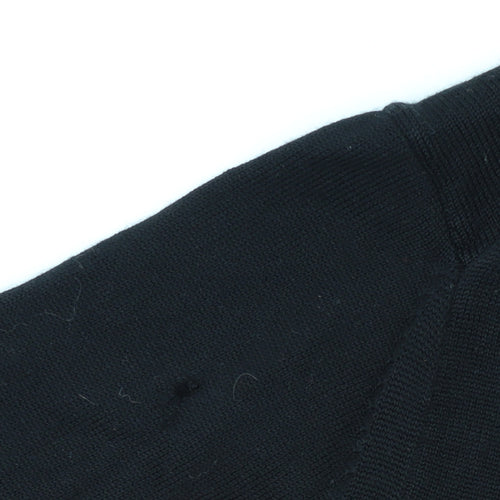 Fred Perry Men's Black Merino Wool Crew Neck Jumper L