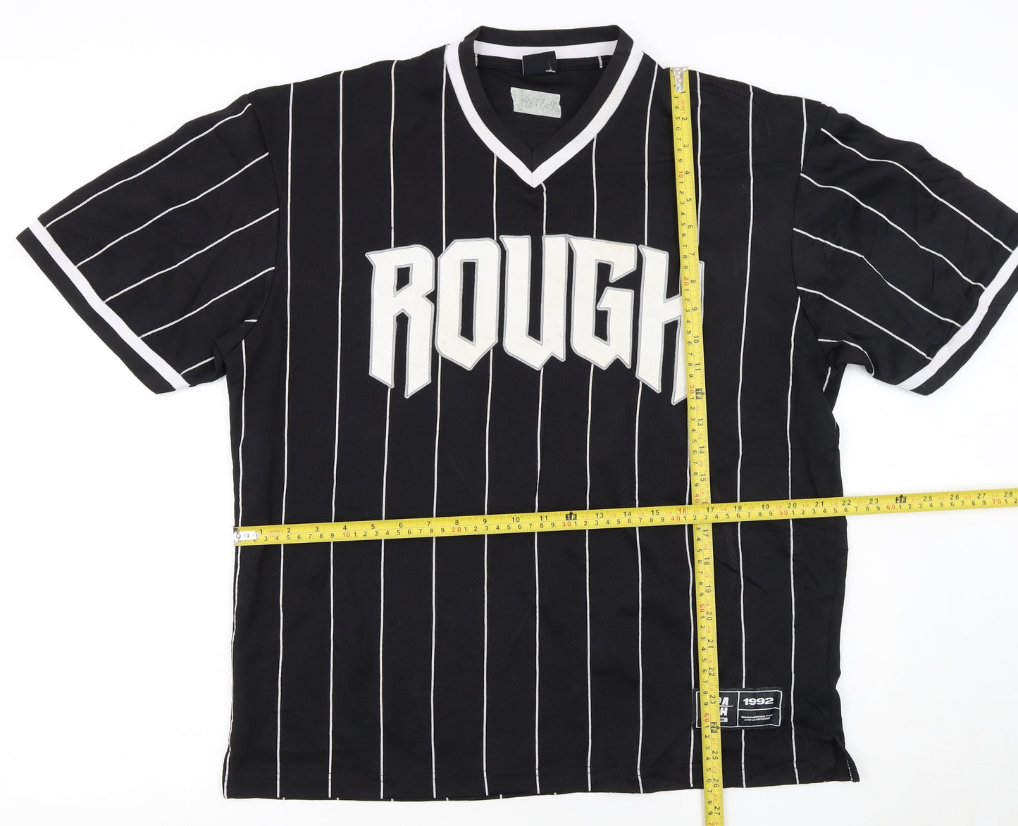 FSBN Men's Black Striped Athletic Fit Jersey T-Shirt M