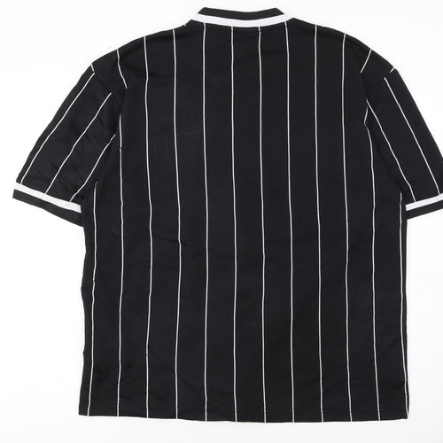 FSBN Men's Black Striped Athletic Fit Jersey T-Shirt M