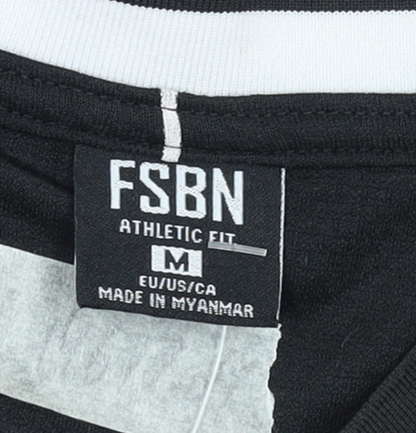 FSBN Men's Black Striped Athletic Fit Jersey T-Shirt M