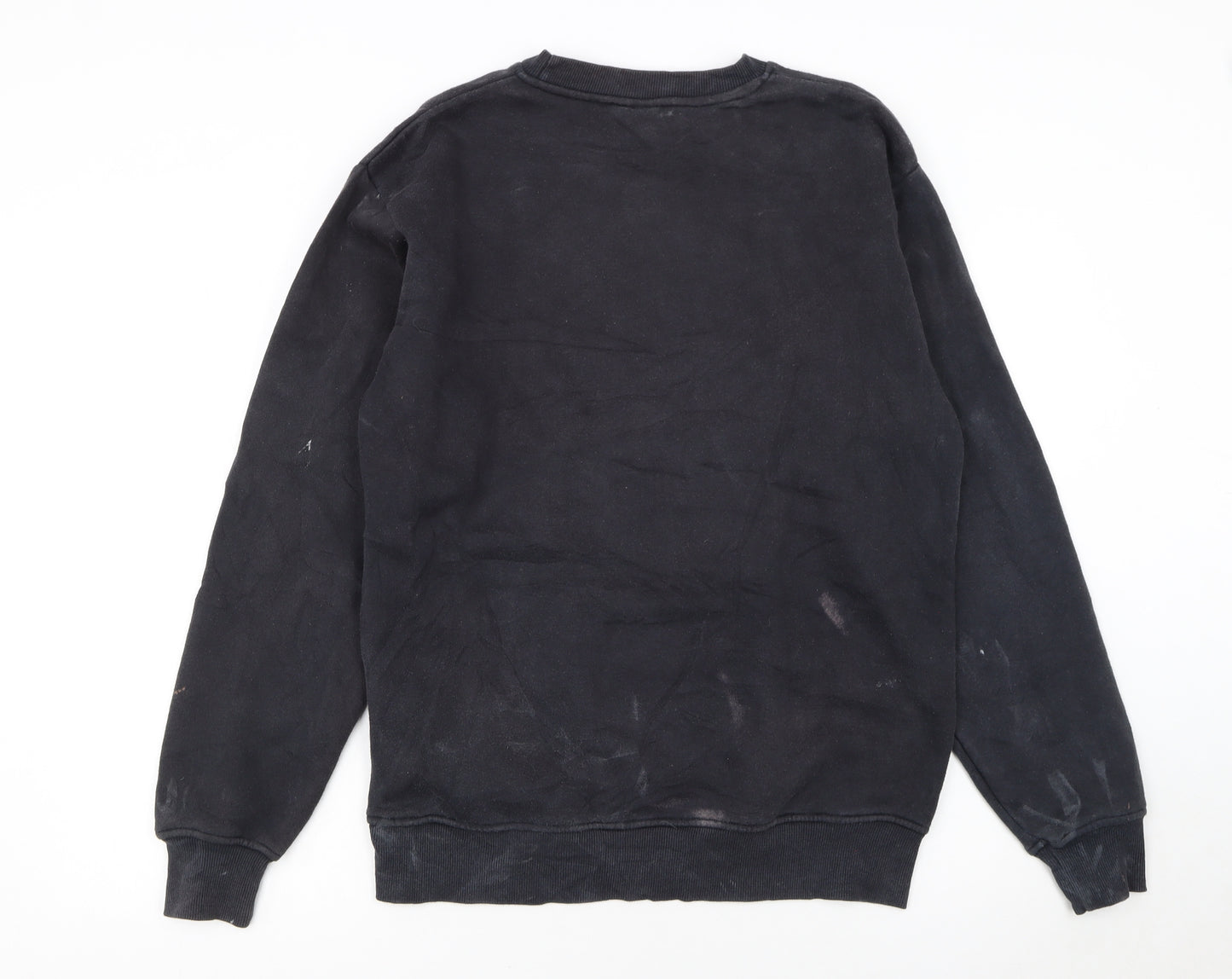Fila Men's Black Logo Pullover Sweatshirt L Regular Fit Crew Neck
