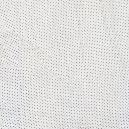 Tommy Hilfiger Men's White Slim Fit Polka Dot Long Sleeve Shirt 15.5