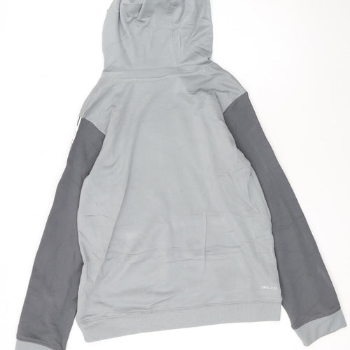 Nike Boys Grey Dri-Fit XL Pullover Hoodie with Logo Sleeves
