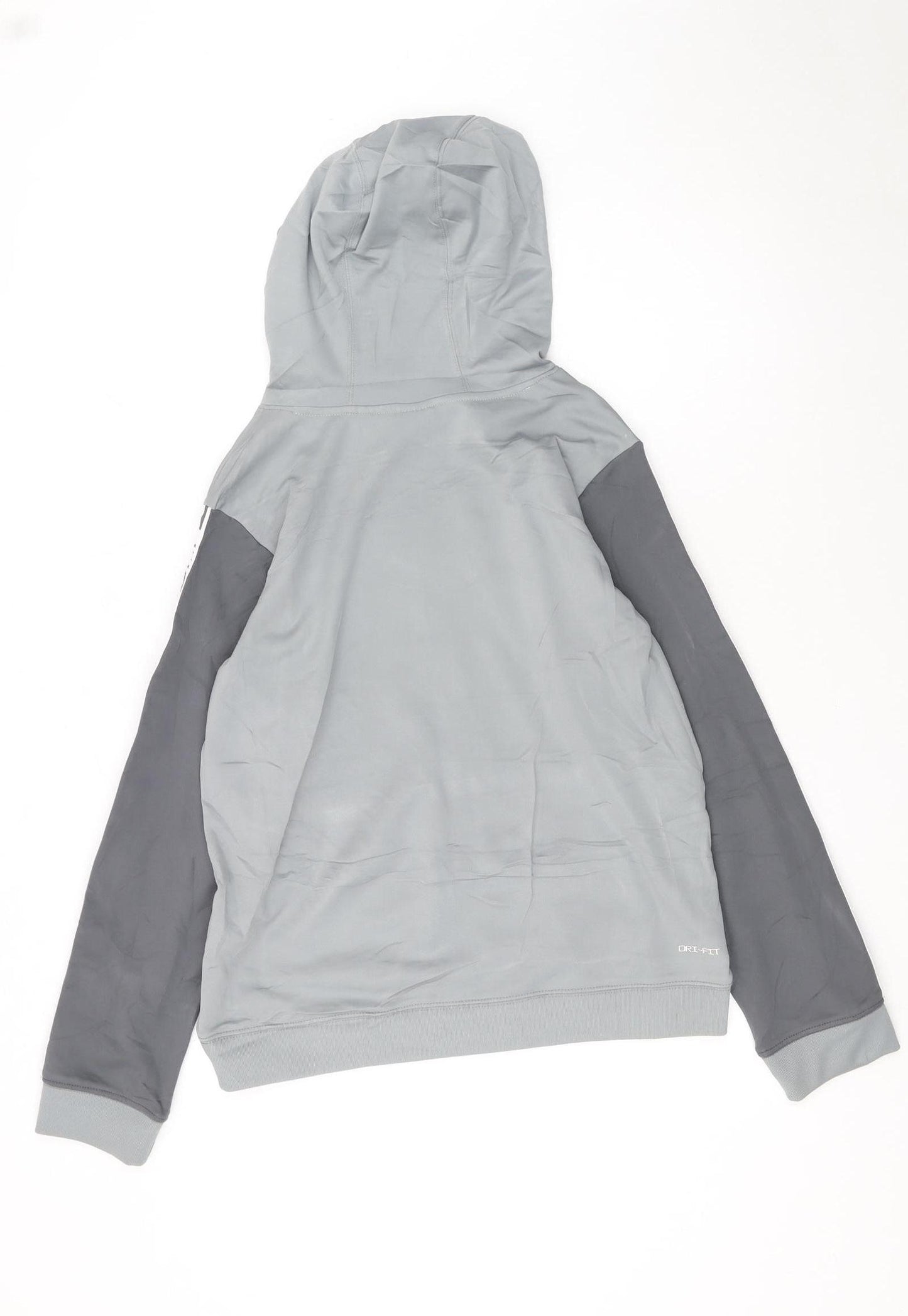 Nike Boys Grey Dri-Fit XL Pullover Hoodie with Logo Sleeves