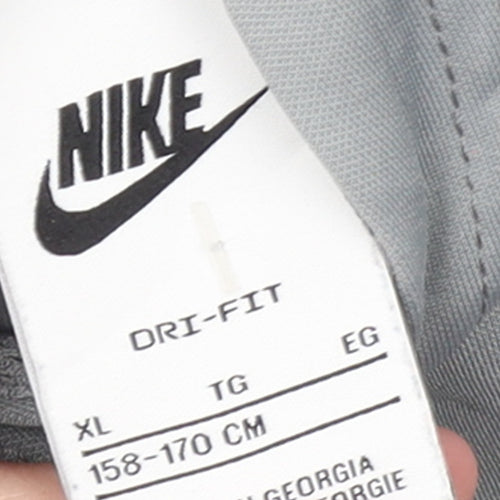 Nike Boys Grey Dri-Fit XL Pullover Hoodie with Logo Sleeves